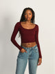 HARLOW SEAMLESS SQUARENECK LONG SLEEVE - BURGUNDY HARLOW - Boathouse USA