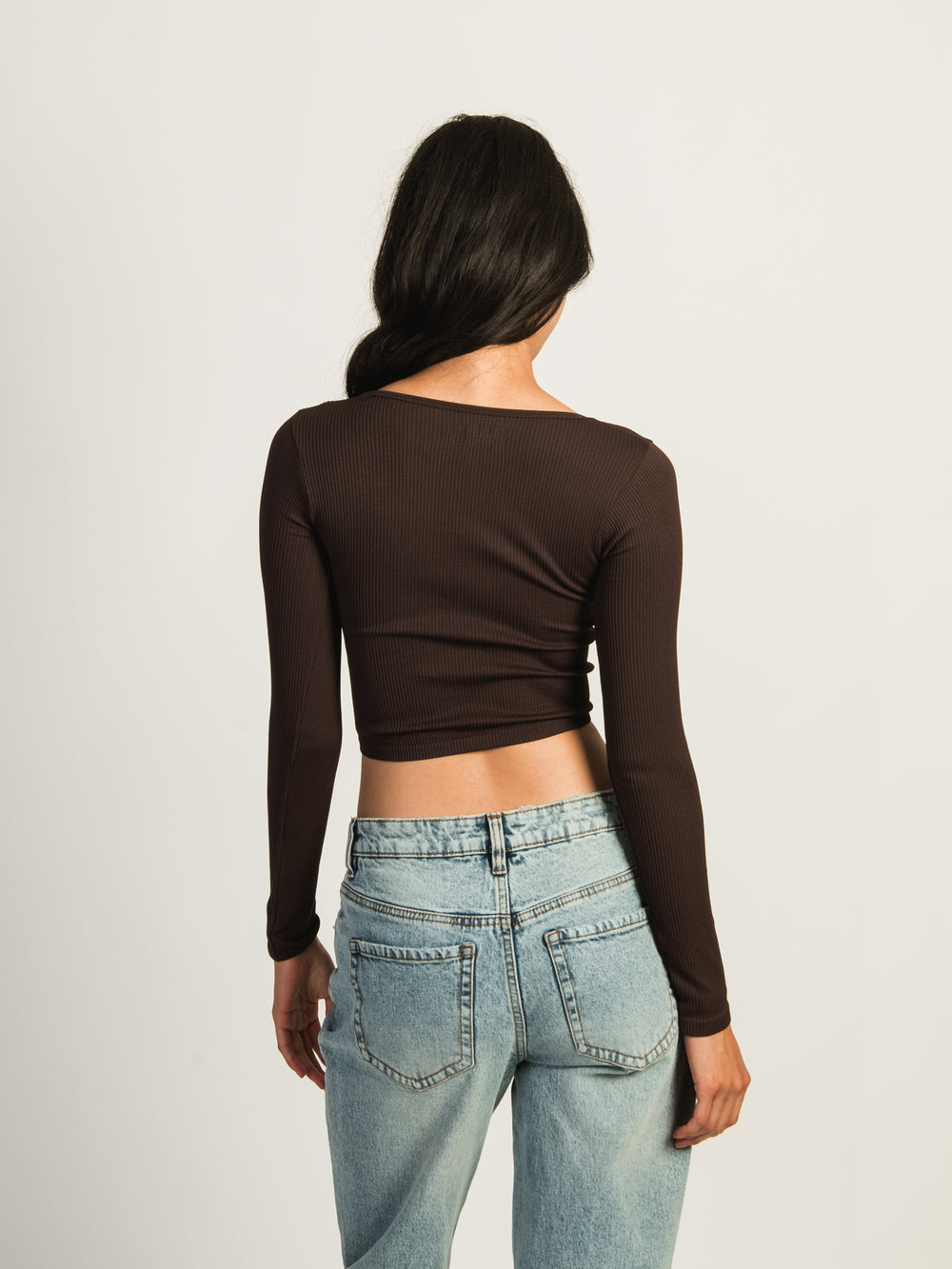 HARLOW SEAMLESS SQUARENECK LONG SLEEVE - CHOCOLATE