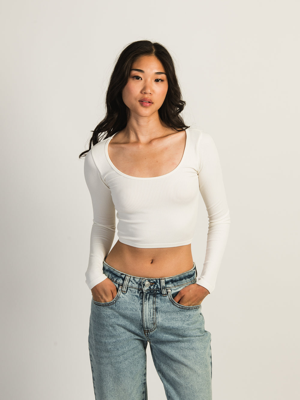 HARLOW SEAMLESS SQUARENECK LONG SLEEVE - OFF WHITE