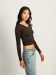 HARLOW HARPER NOTCH LONG SLEEVE - CHOCOLATE