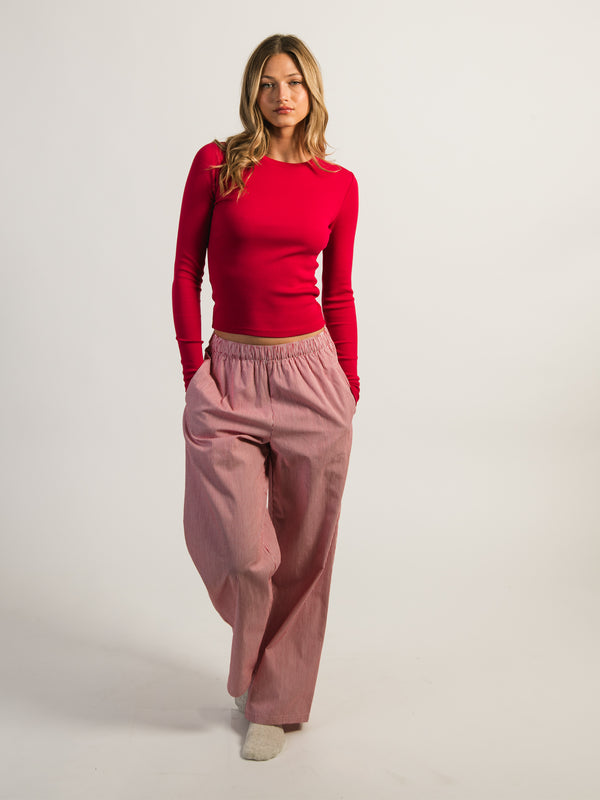 HARLOW ESSENTIAL CREWNECK LONGSLEEVE - PORT