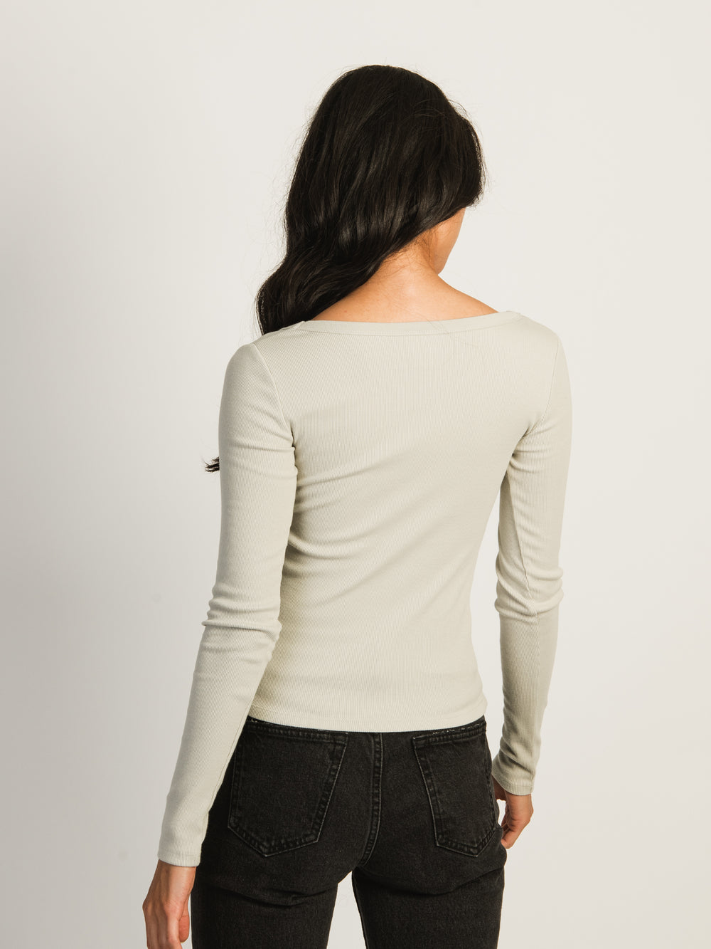 HARLOW ESSENTIAL LONG SLEEVE SCOOPNECK - ROCK