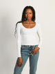 HARLOW ESSENTIAL LONG SLEEVE SCOOPNECK - WHITE HARLOW - Boathouse USA