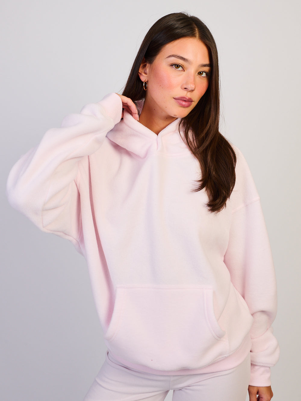 HARLOW TATE POLAR HOODIE - BABY PINK