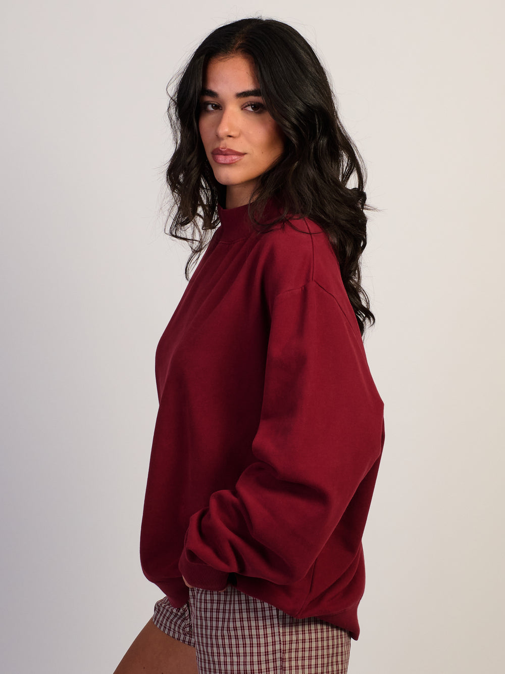 HARLOW MILES MOCKNECK - BURGUNDY
