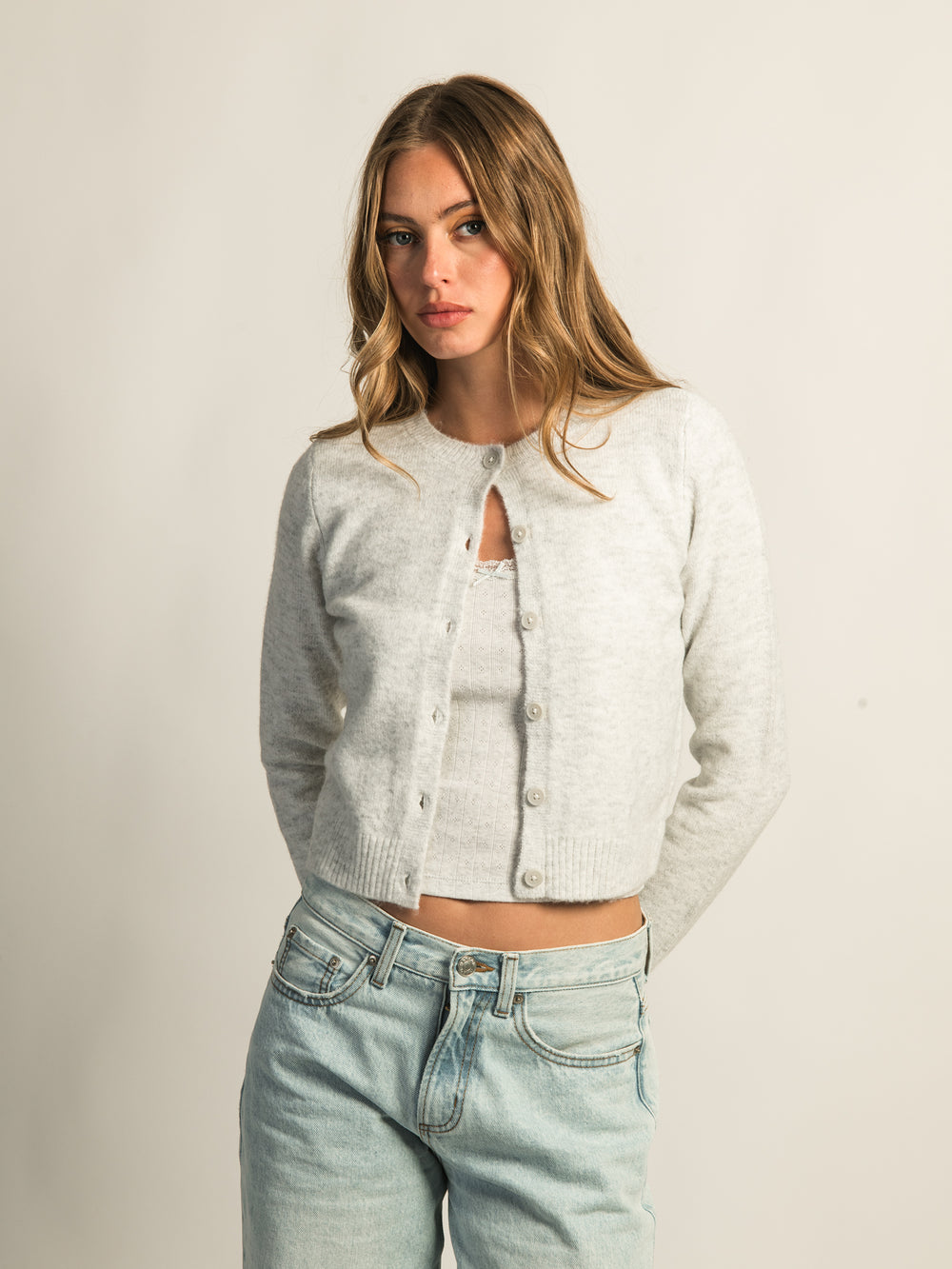 HARLOW COLLINS CARDIGAN - CLOUD