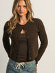 HARLOW COLLINS KNIT CARDIGAN - CHOCOLATE