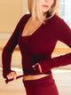 HARLOW GIA WRAP SWEATER - BURGUNDY HARLOW - Boathouse USA