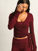 HARLOW GIA WRAP SWEATER - BURGUNDY HARLOW - Boathouse USA