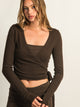HARLOW GIA WRAP SWEATER - CHOCOLATE HARLOW - Boathouse USA