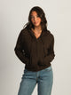 HARLOW MAUDE CABLE KNIT ZIP UP - CHOCOLATE HARLOW - Boathouse USA