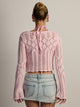 HARLOW KRISTY CROCHET LONGSLEEVE - BABY PINK HARLOW - Boathouse USA