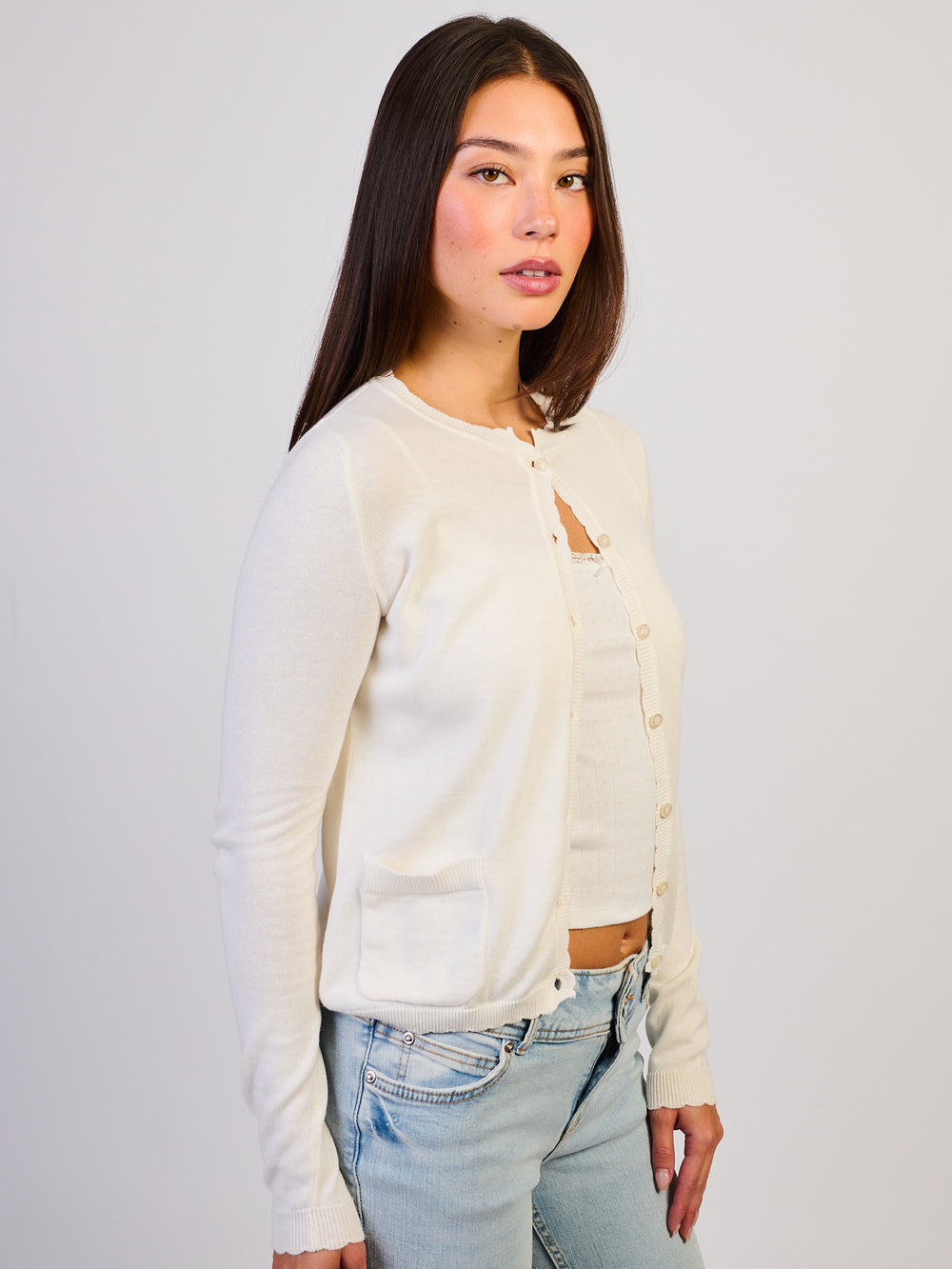 HARLOW MADDY CARDIGAN - OFF WHITE