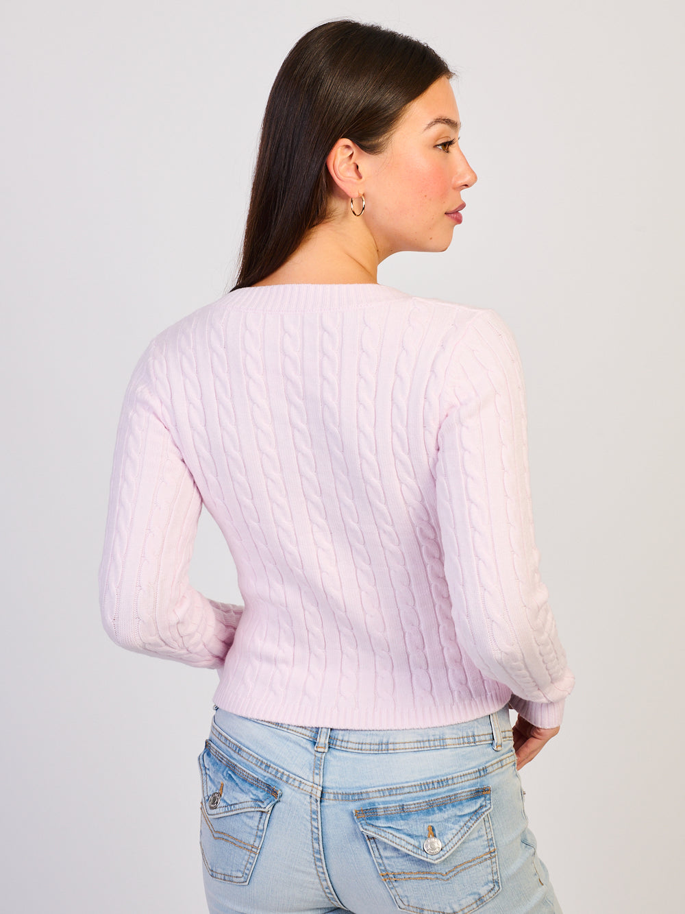 HARLOW PAIGE V - NECK SWEATER - BABY PINK