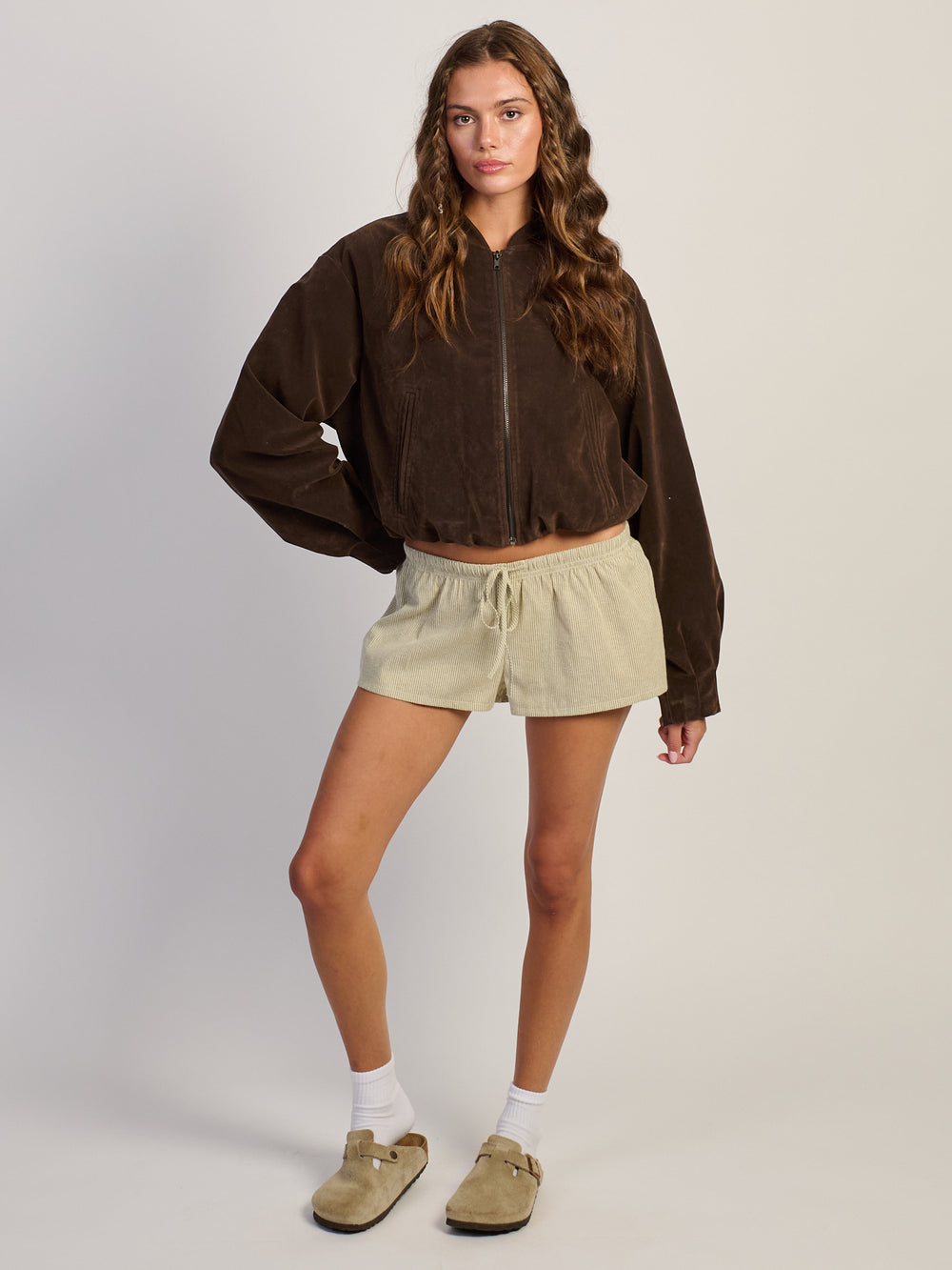 HARLOW SARA SUEDE JACKET - BROWN