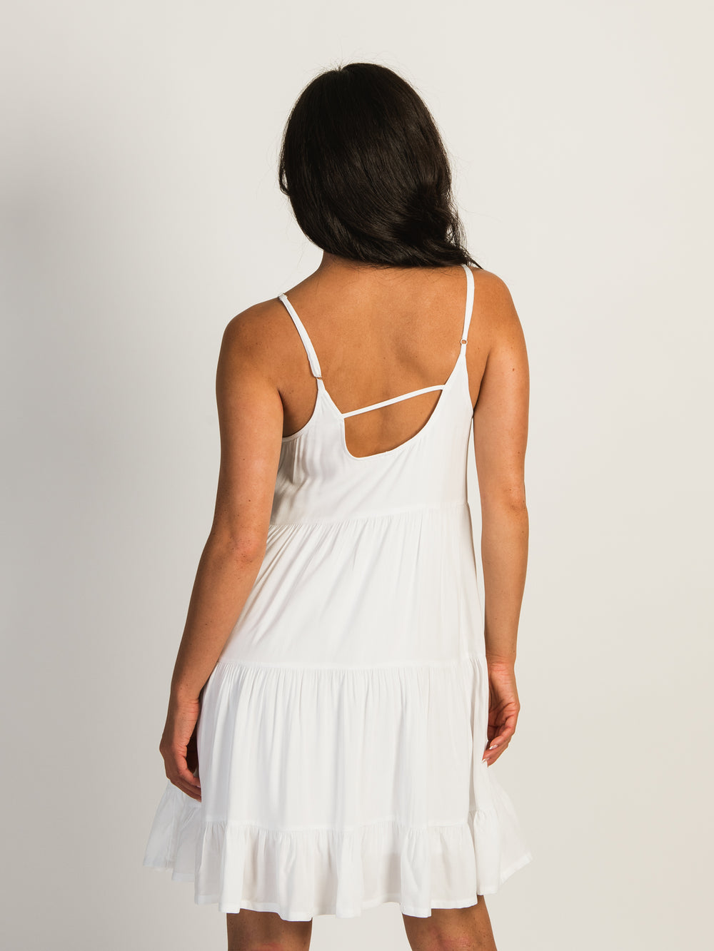 HARLOW TIERED LINED DRESS - WHITE