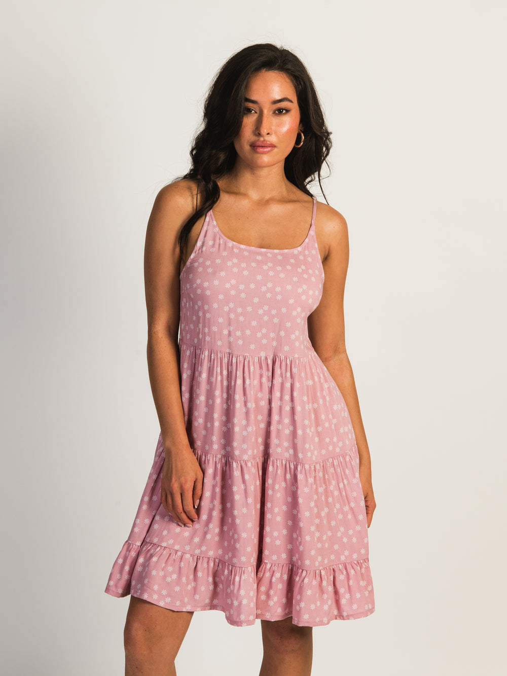 HARLOW TIERED PRINT DRESS - PINK DITSY