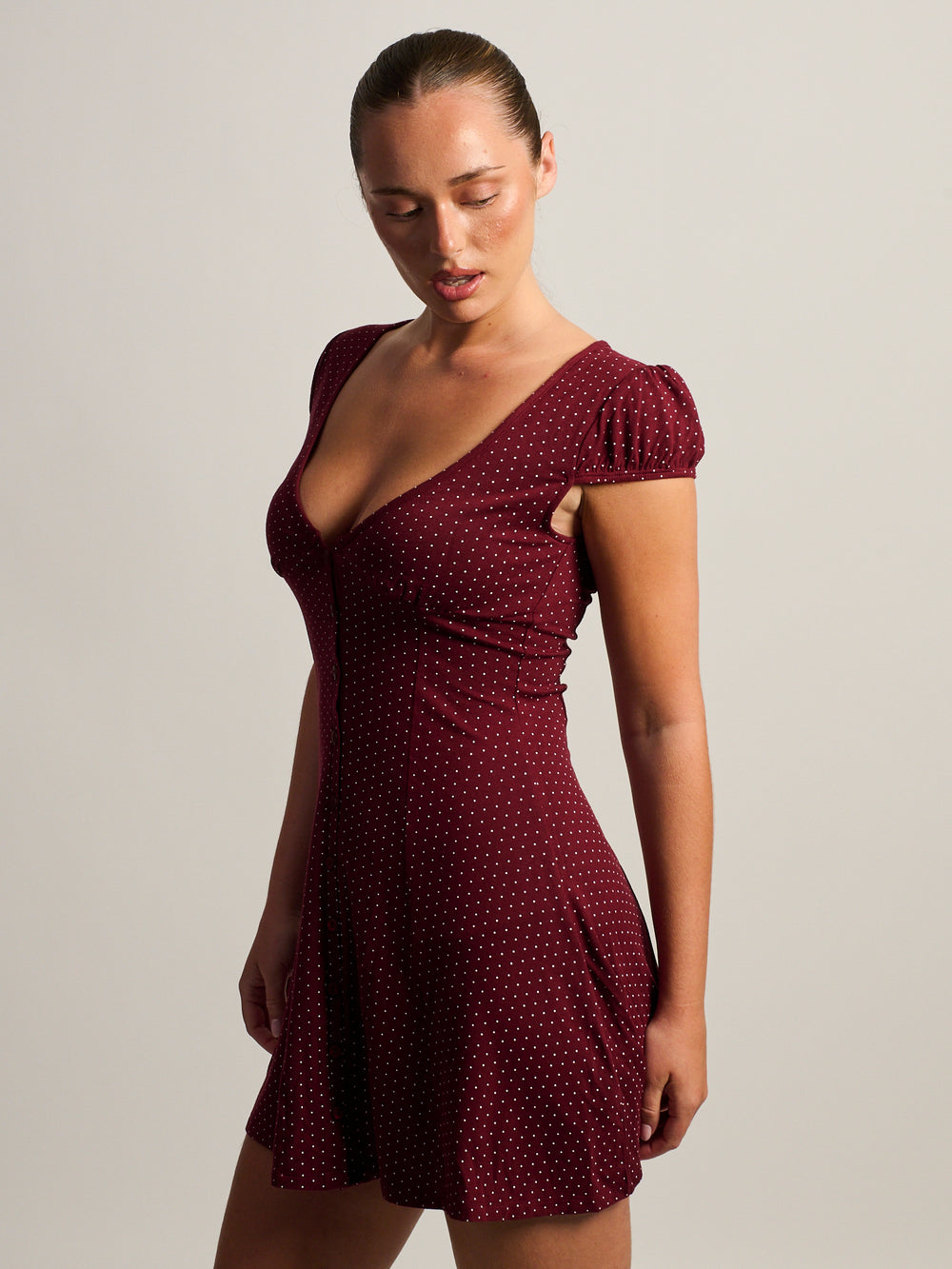 HARLOW REMI DRESS - BURGUNDY