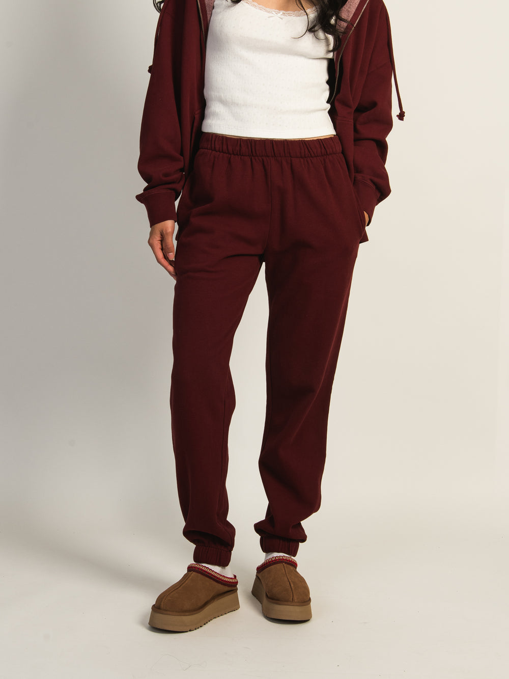 HARLOW JORDANA RELAXED SWEATPANT - BURGUNDY