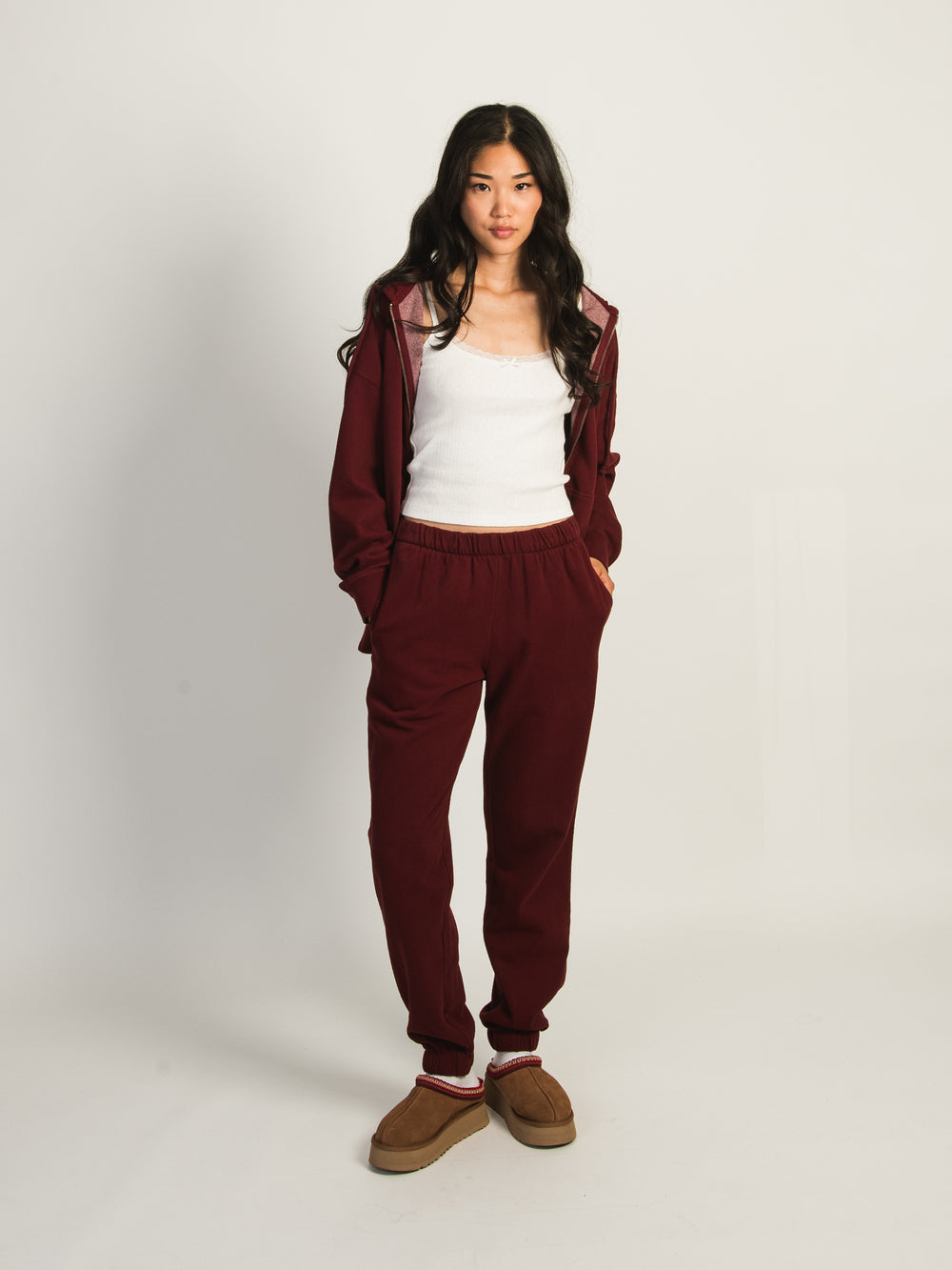 HARLOW JORDANA RELAXED SWEATPANT - BURGUNDY