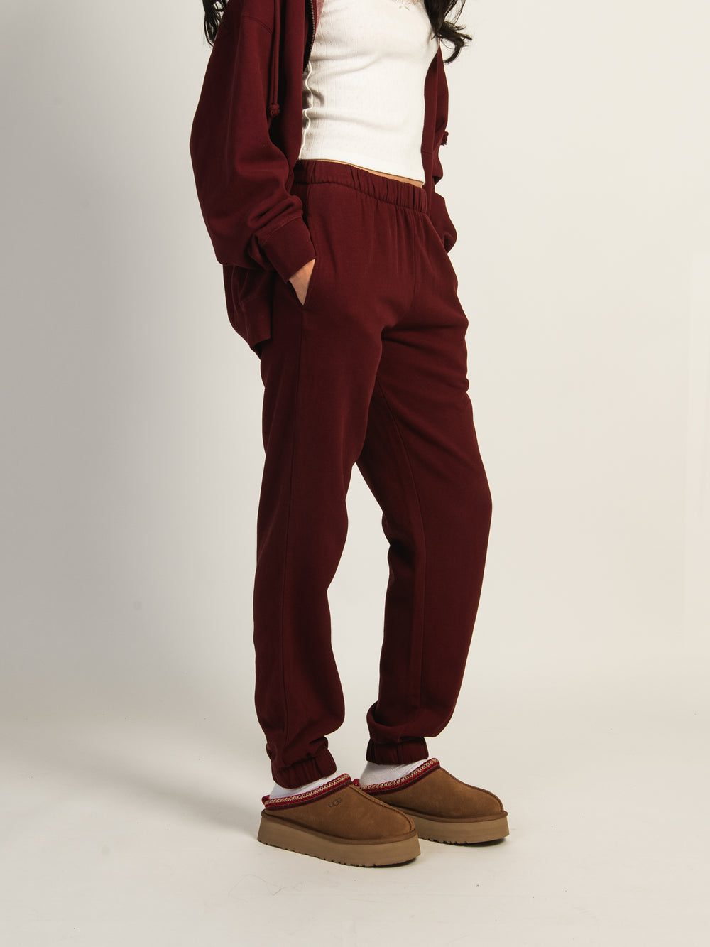 HARLOW JORDANA RELAXED SWEATPANT - BURGUNDY