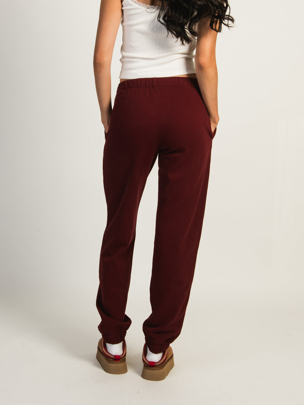 HARLOW JORDANA RELAXED SWEATPANT - BURGUNDY