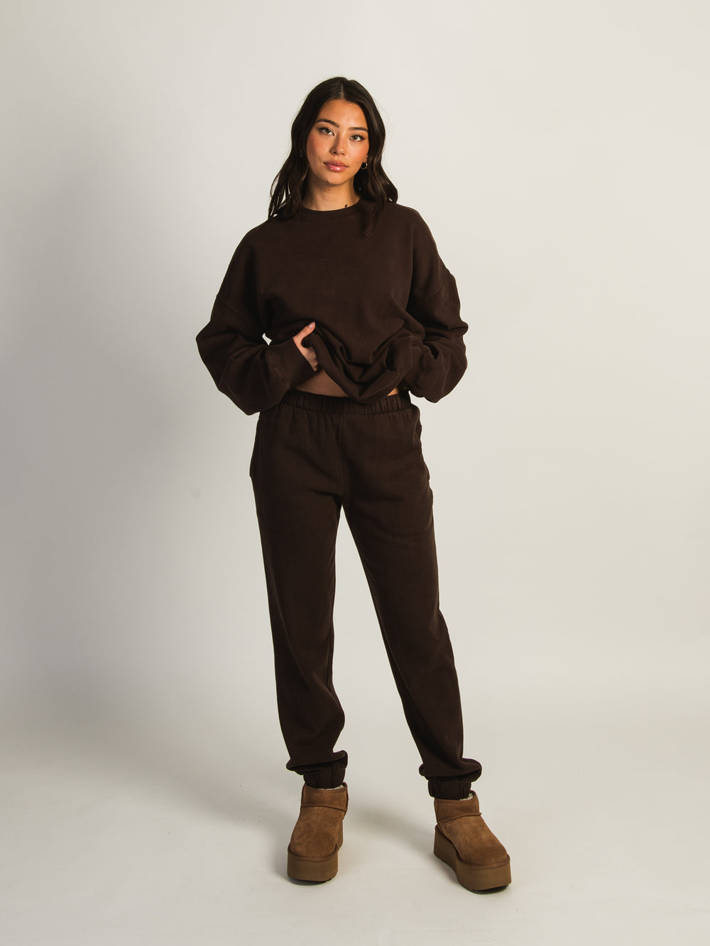 HARLOW JORDANA RELAXED SWEATPANT - CHOCOLATE