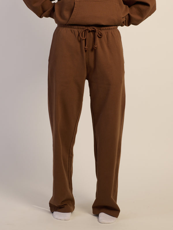 HARLOW STELLA STRAIGHT LEG SWEATPANT - CHOCOLATE