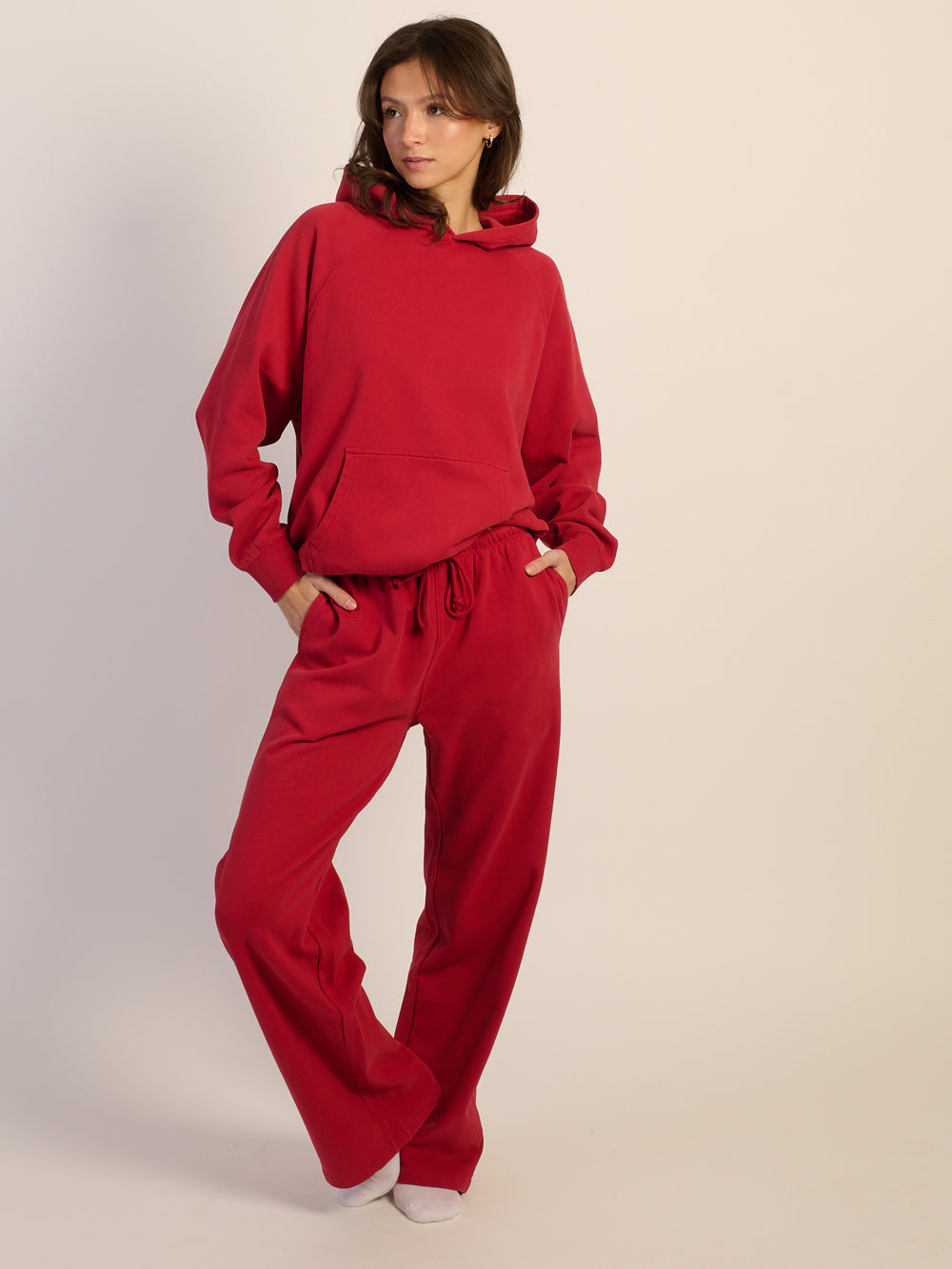 HARLOW STELLA STRAIGHT LEG SWEATPANT - RUBY