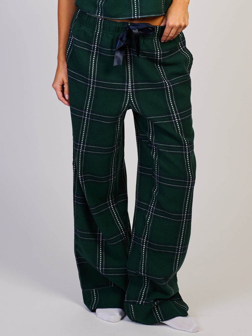 HARLOW PLAID PANT - FOREST