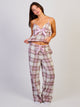 HARLOW PLAID PANT - PINK