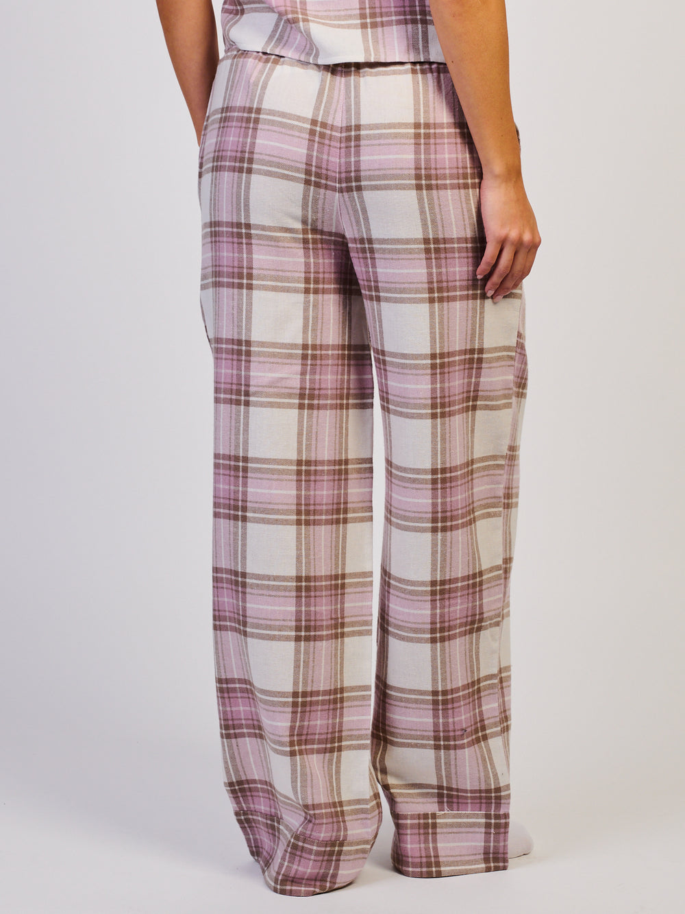 HARLOW PLAID PANT - PINK