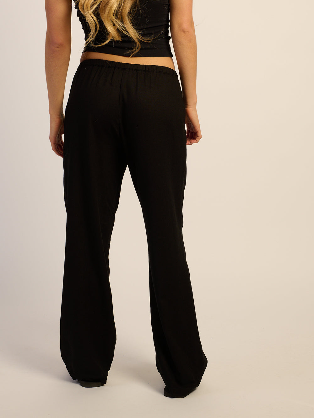 HARLOW LANA LINEN PANT - BLACK