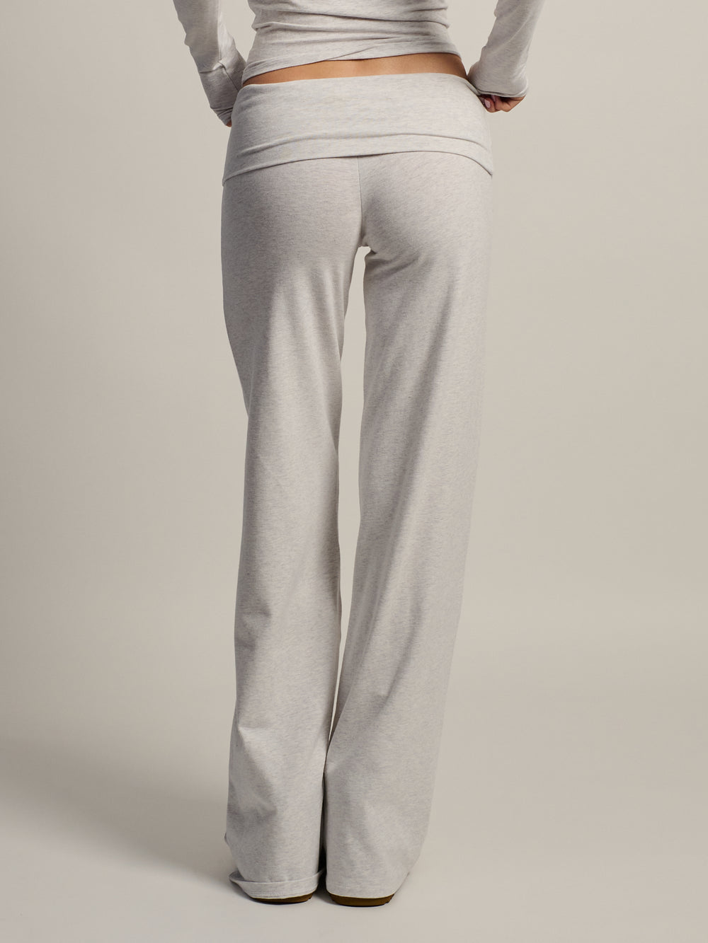 HARLOW ESSENTIAL FOLDOVER WIDE LEG PANT - CLOUD