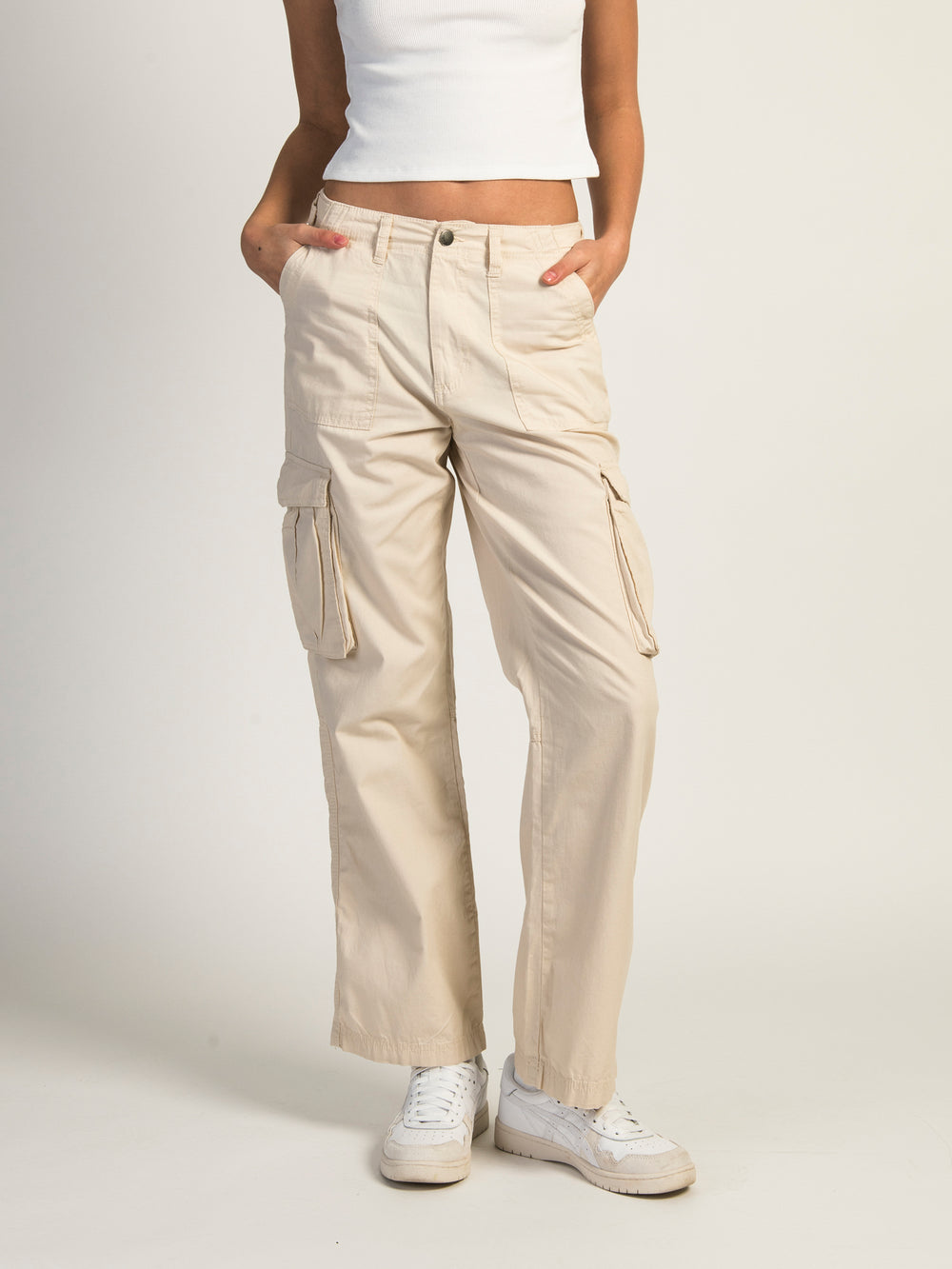 HARLOW PAIGE CARGO PANT - WHITE CAP