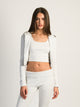 HARLOW ELLIE RIBBED MELANGE ZIP UP - HEATHER CLOUD WHITE HARLOW - Boathouse USA