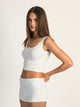 HARLOW TILLY CROPPED MELANGE TANK - HEATHER CLOUD WHITE HARLOW - Boathouse USA