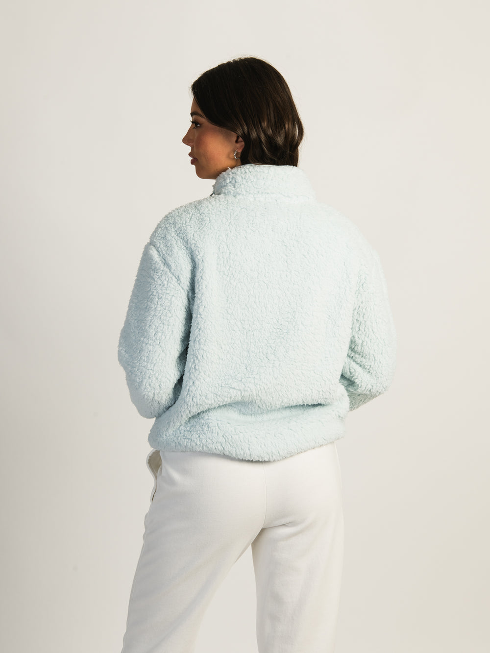 HARLOW TEDDY SHERPA QUARTER ZIP - LIGHT BLUE