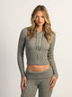HARLOW BROOKE CABLE KNIT SWEATER - HEATHER GREY