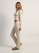 HARLOW BROOKE CABLE KNIT FLARE PANT - OATMEAL