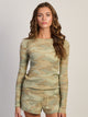 HARLOW WAFLLE CREWNECK LONG SLEEVE - CAMOUFLAGE