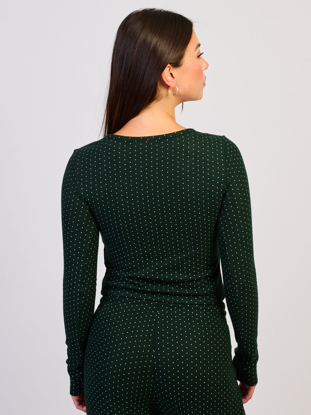 HARLOW HOLLY HENLEY LONG SLEEVE - FOREST
