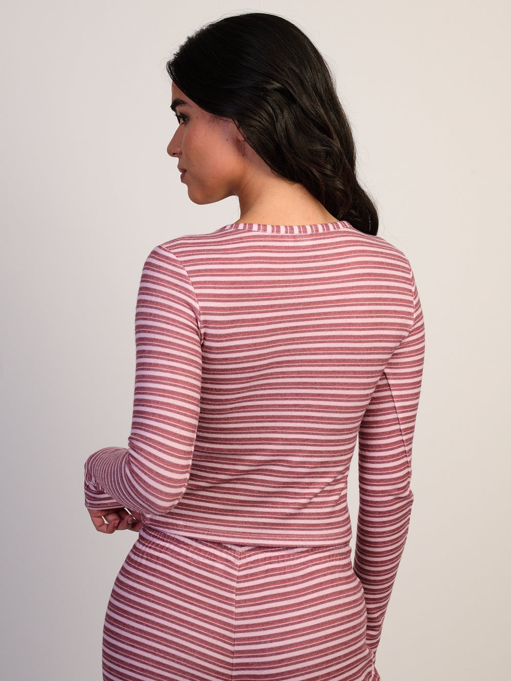 HARLOW HOLLY HENLEY LONG SLEEVE - BURGUNDY