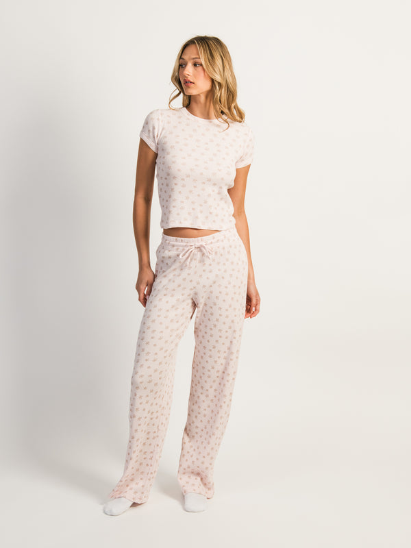 HARLOW WINNIE TEDDY LOUNG PANT - BABY PINK