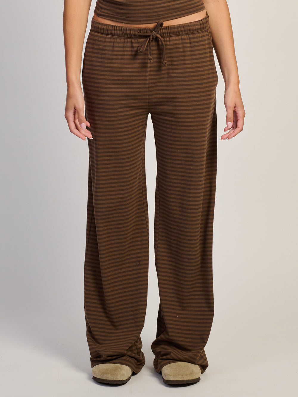 HARLOW SUNNI JERSEY PANT - BROWN