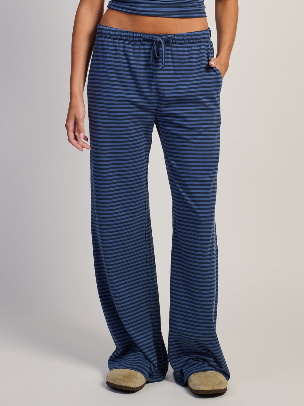 HARLOW SUNNI JERSEY PANT - NAVY