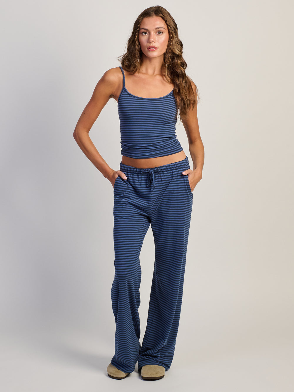 HARLOW SUNNI JERSEY PANT - NAVY