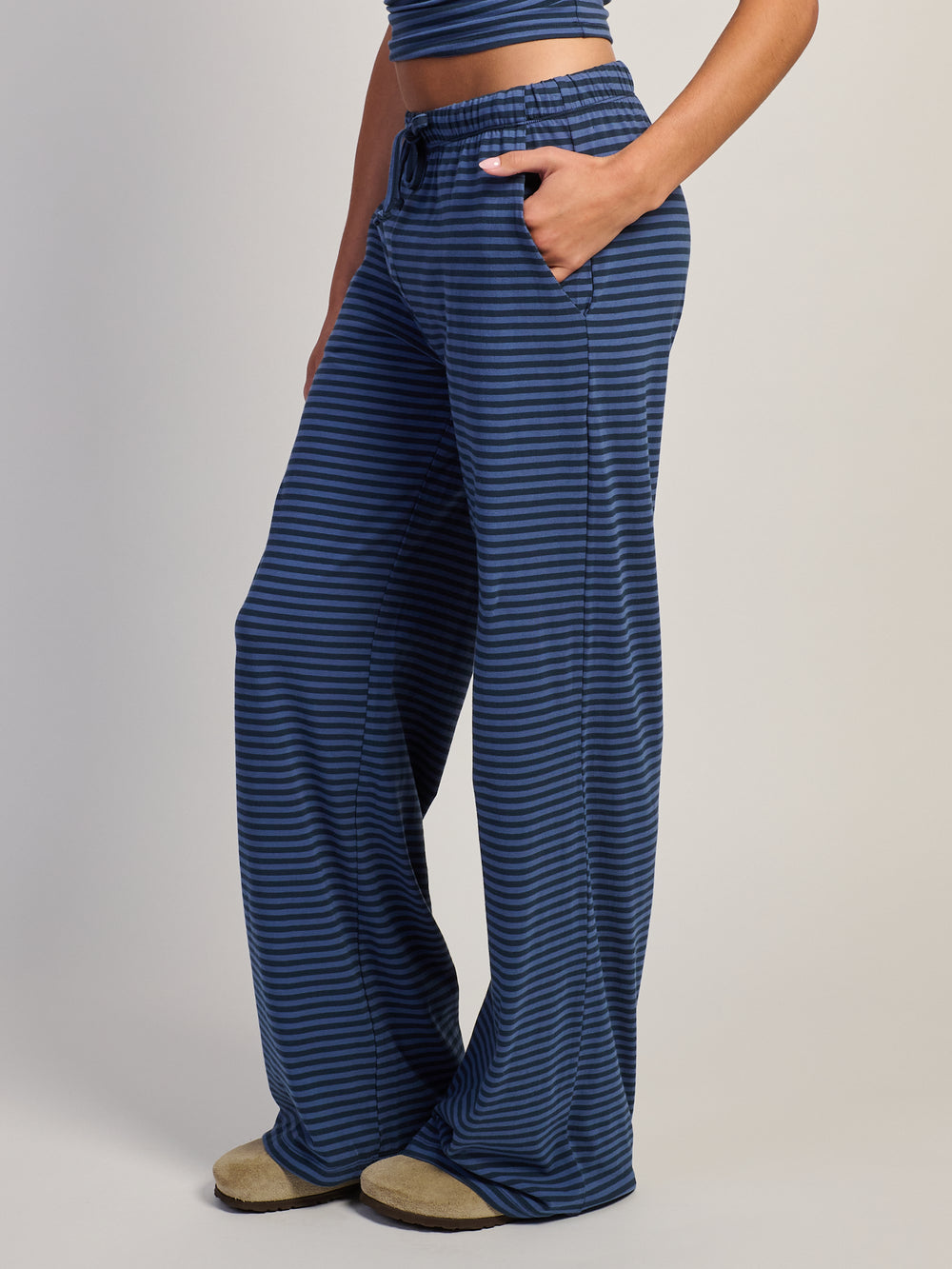 HARLOW SUNNI JERSEY PANT - NAVY