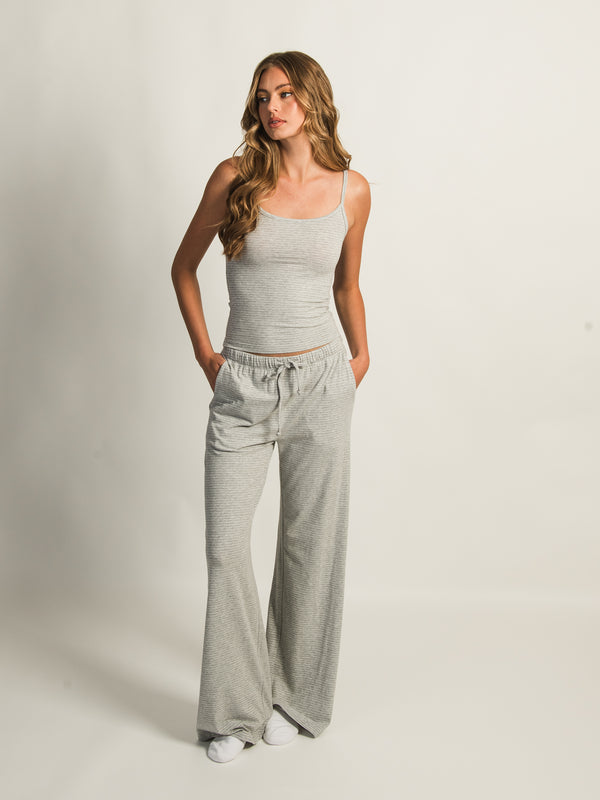 HARLOW SUNNI STRIPE JERSEY PANT - HEATHER GREY