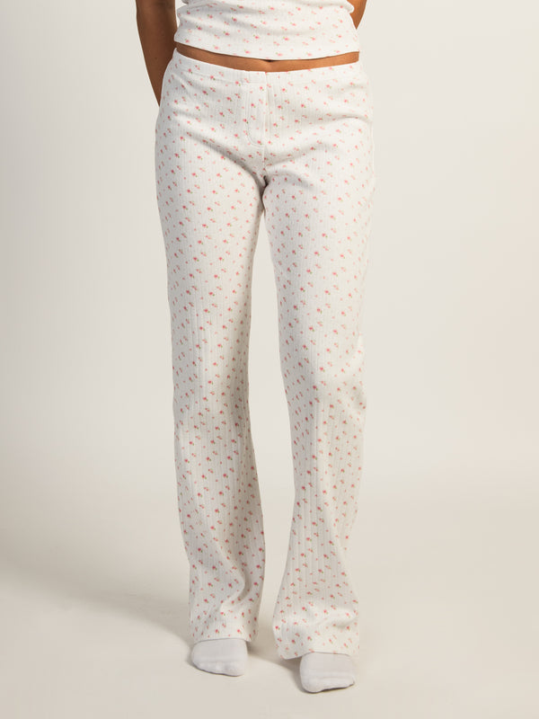 HARLOW PAYTON POINTELLE PRINT PANT - WHITE/PINK